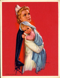 Vintage prints of mothers with babies, families, etc.