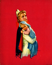 Vintage prints of mothers with babies, families, etc.