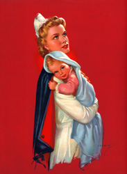 Vintage prints of mothers with babies, families, etc.