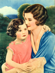 Vintage prints of mothers with babies, families, etc.