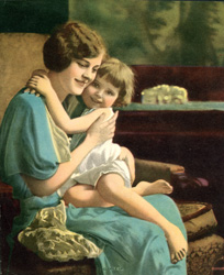 Vintage prints of mothers with babies, families, etc.