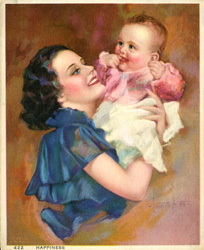 Vintage prints of mothers with babies, families, etc.