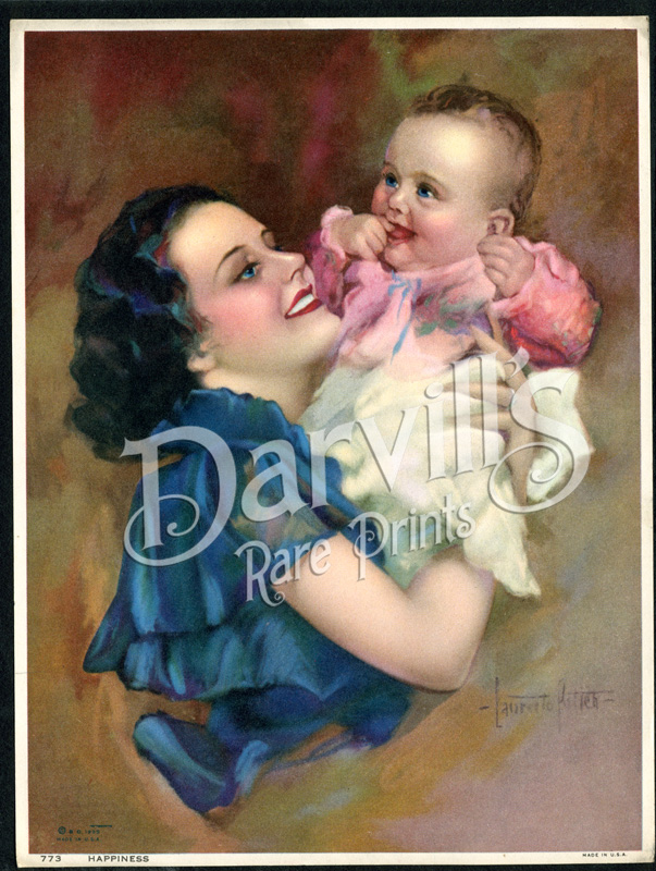 CALENDAR PRINT MINT CONDITION VINTAGE OLD LOVES DREAM MOTHER AND CHILD 