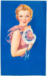 Original vintage calendar / poster art print from the 1920s-1940s