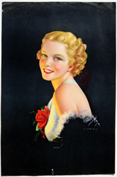 Original vintage calendar / poster art print from the 1920s-1940s