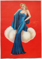 Original vintage calendar / poster art print from the 1920s-1940s