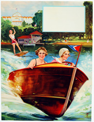Original vintage calendar / poster art print from the 1920s-1940s