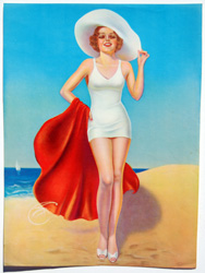 Original vintage calendar / poster art print from the 1920s-1940s