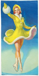 Original vintage calendar / poster art print from the 1920s-1940s