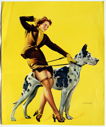 Original vintage calendar / poster art print from the 1920s-1940s