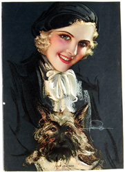 Original vintage calendar / poster art print from the 1920s-1940s