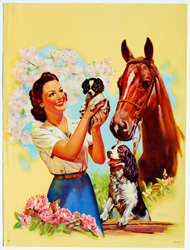Original vintage calendar / poster art print from the 1920s-1940s