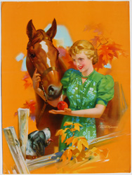 Original vintage calendar / poster art print from the 1920s-1940s
