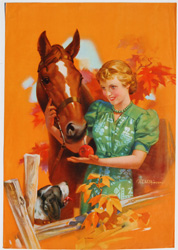 Original vintage calendar / poster art print from the 1920s-1940s