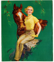 Original vintage calendar / poster art print from the 1920s-1940s