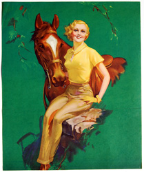 Original vintage calendar / poster art print from the 1920s-1940s