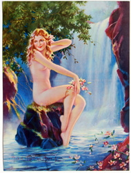 Original vintage calendar / poster art print from the 1920s-1940s