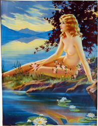 Original vintage calendar / poster art print from the 1920s-1940s