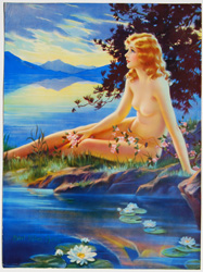 Original vintage calendar / poster art print from the 1920s-1940s