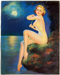 Original vintage calendar / poster art print from the 1920s-1940s
