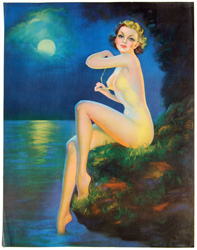 Original vintage calendar / poster art print from the 1920s-1940s