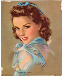 Glamour and pin-up girl prints from the 1930s-1950s