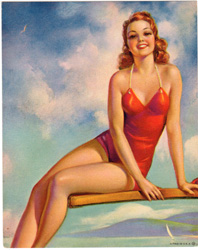 Glamour and pin-up girl prints from the 1930s-1950s