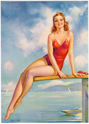 Glamour and pin-up girl prints from the 1930s-1950s