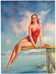 Glamour and pin-up girl prints from the 1930s-1950s