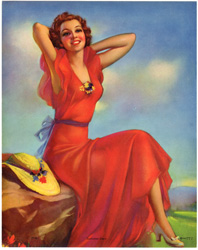 Vintage pin up art and glamourous women prints (1930s-1940s)