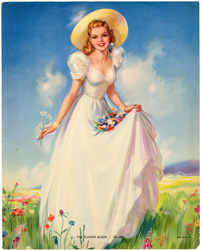 Vintage pin up art and glamourous women prints (1930s-1940s)
