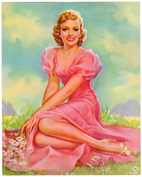 Vintage pin up art and glamourous women prints (1930s-1940s)