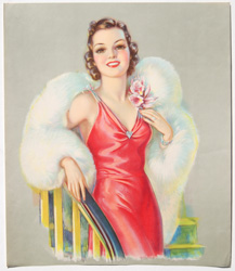 Original vintage calendar / poster art print from the 1920s-1940s