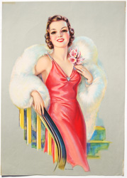 Original vintage calendar / poster art print from the 1920s-1940s