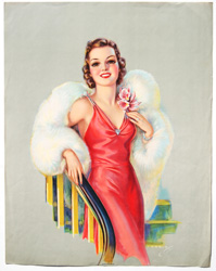 Original vintage calendar / poster art print from the 1920s-1940s