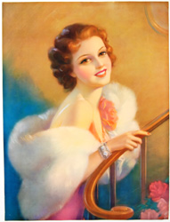 Original vintage calendar / poster art print from the 1920s-1940s