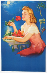 Original vintage calendar / poster art print from the 1920s-1940s