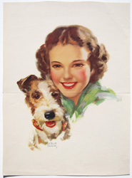Original vintage calendar / poster art print from the 1920s-1940s