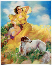 Original vintage calendar / poster art print from the 1920s-1940s