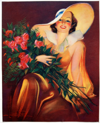 Original vintage calendar / poster art print from the 1920s-1940s