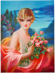 Original vintage calendar / poster art print from the 1920s-1940s