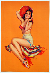 Original vintage calendar / poster art print from the 1920s-1940s