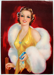 Original vintage calendar / poster art print from the 1920s-1940s