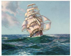 Vintage prints of sailing, ships, boat, marine views