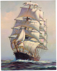 Vintage prints of sailing, ships, boat, marine views