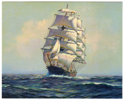 Vintage prints of sailing, ships, boat, marine views