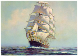 Vintage prints of sailing, ships, boat, marine views