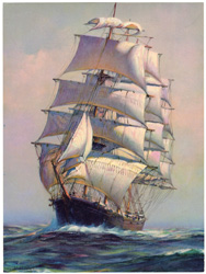 Vintage prints of sailing, ships, boat, marine views