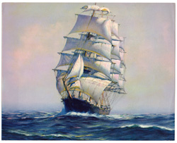 Vintage prints of sailing, ships, boat, marine views