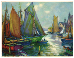 Vintage prints of sailing, ships, boat, marine views